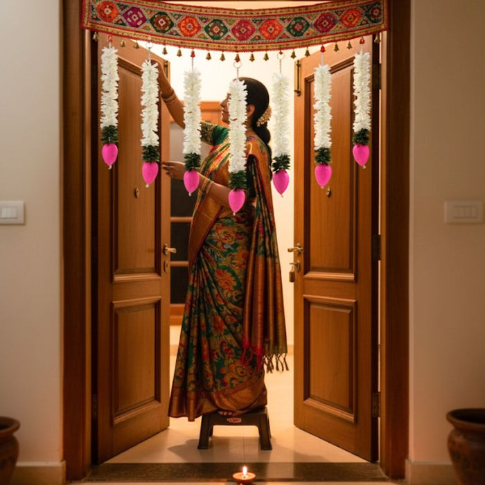 10 Pcs Lotus Ladi | Washable, Affordable Decoration for Diwali, Home & Festive Events