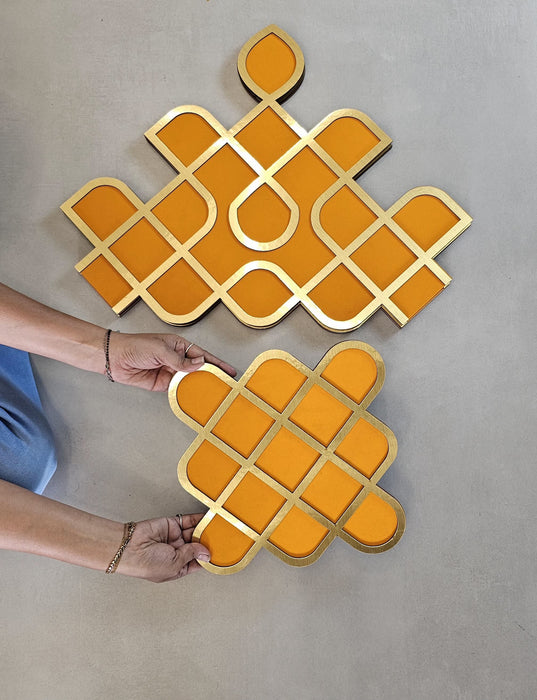 1 Pc Kolam Rangoli 3ft x 3ft [36 inch] – Wedding, Haldi & Mehndi Ceremony Decor