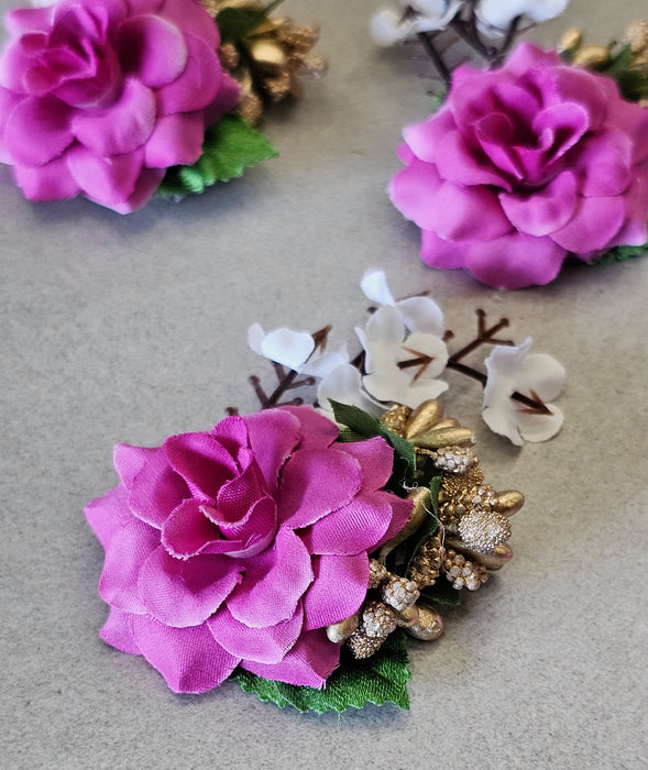 12 Pcs colour Artifical Flower stylish Brooches Ready to use flower bunch for any occation, Hamper decoraton, Toran decoration stylish brooches.