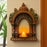 1 Pcs Handcrafted Jarukha Design Wooden Candle Holder –with FREE LED CANDLE with DIY KIT