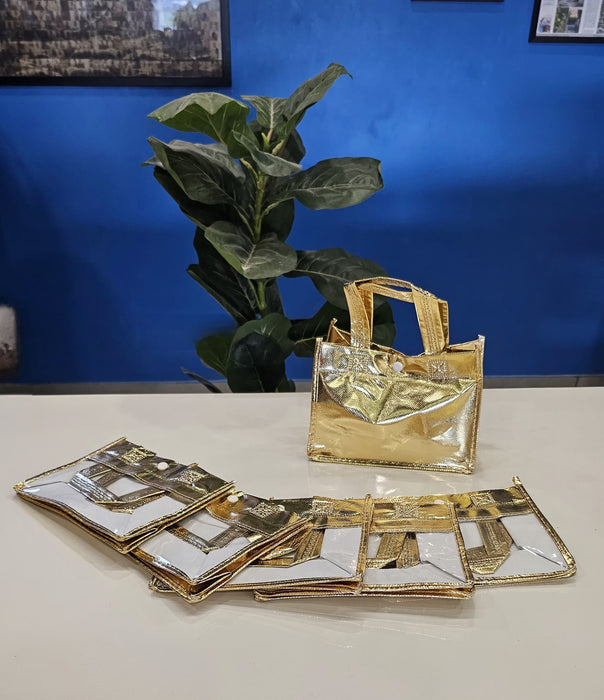 6 pcs.. Golden Transparent Window bag