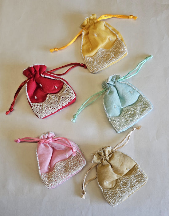 3 Pcs Small mini Jute Potli Bags Coin Pouch for Marriage, Return, Birthday Gifting | Handmade Bags for functions, Rakhi,Raksha bandhan,Gifts Packing, jewellery, Sweets, Dry fruits, chocolate, Party.