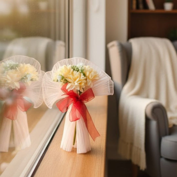 1 pcs Ready to Use Dahlia Bunch Bouquet (size - 11 inch)