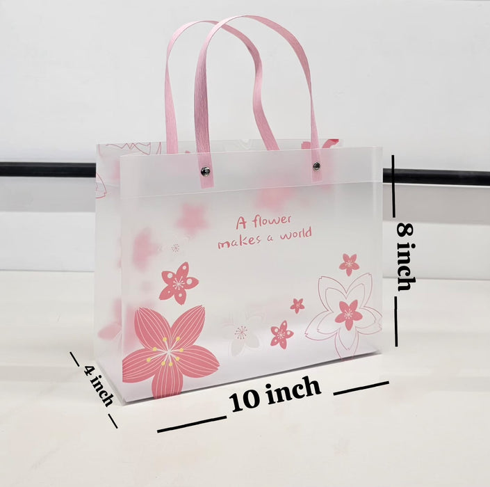 Floral PVC Gift Bags 8×10×4 inches