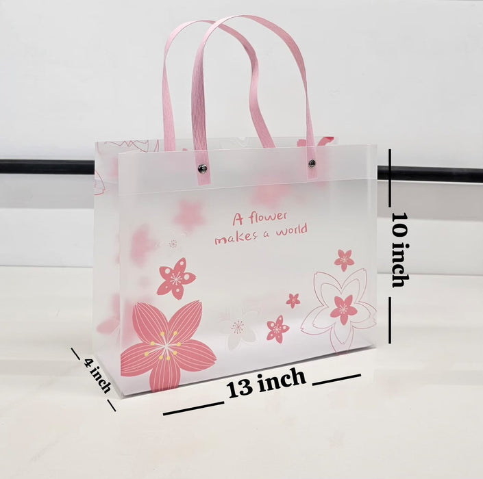 Floral PVC Gift Bags 13x10x4 inch (big)