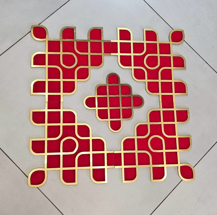 1 Pc Kolam Rangoli 3ft x 3ft [36 inch] – Wedding, Haldi & Mehndi Ceremony Decor