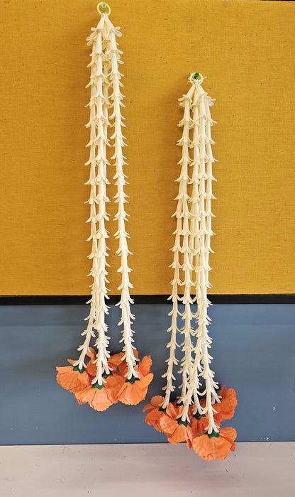 2 Pcs [12 Ladi] Carnation  Rajnigandha , Galgota Long Side Hanging (25 inch) | Home, Diwali & Event Décor