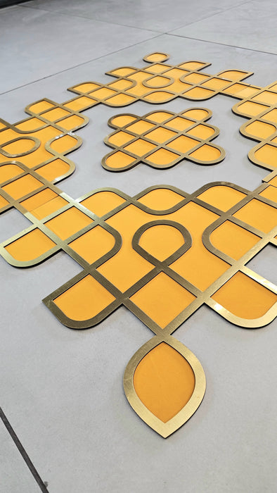 1 Pc Kolam Rangoli 3ft x 3ft [36 inch] – Wedding, Haldi & Mehndi Ceremony Decor