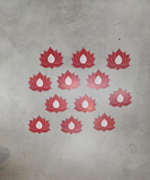 12 Pcs Lotus MDF Cutouts (5 Inch) | BJP Lotus Diwali Decoration | DIY Craft, Wall & Festival Décor
