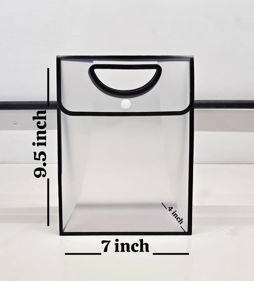 Translucent Gift Bag with Handle (18 x 23 x 13 CM) | Premium Semi Transparent Carry Bag for Gifts, Hampers, Wedding Return Gifts, Birthday & Festive Packing
