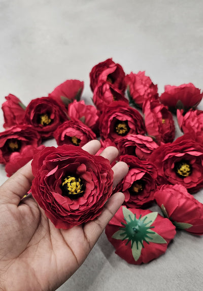 12 Pcs Silk Rose Flower for Gifting, Home, Mandir Pooja Table, Cake Decor, Bouquet Making, Backdrop, DIY Art Craft