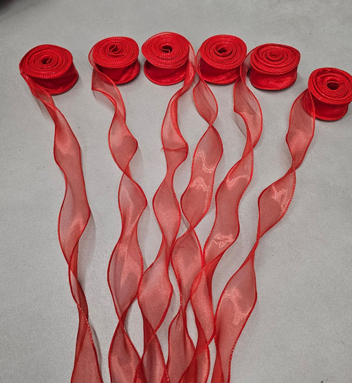 Organza Ribbon Roll for Decoration & Gift Packing – 1.5 Inch Wide Decorative Ribbon for Wedding, Hamper Packing, Craft & Gift Wrapping (Approx. 8 Meter Roll)