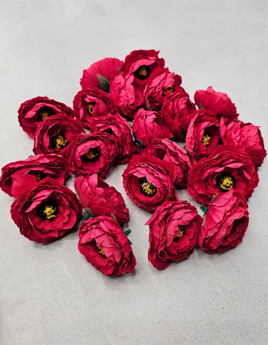 12 Pcs Silk Rose Flower for Gifting, Home, Mandir Pooja Table, Cake Decor, Bouquet Making, Backdrop, DIY Art Craft