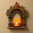 1 Pcs Handcrafted Jarukha Design Wooden Candle Holder –with FREE LED CANDLE with DIY KIT