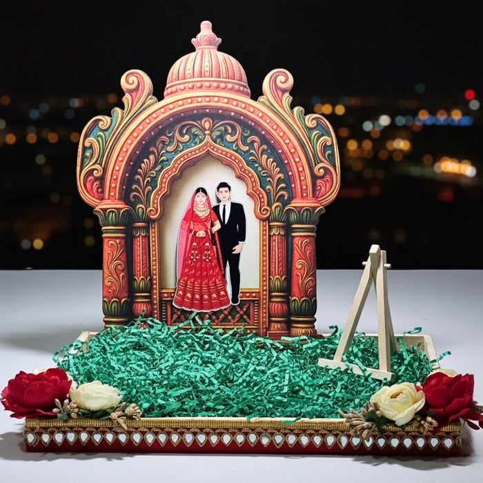 Invitation Card Platter – Ready to Use Folding Tray for Jewellery, Varmala & Wedding Packing