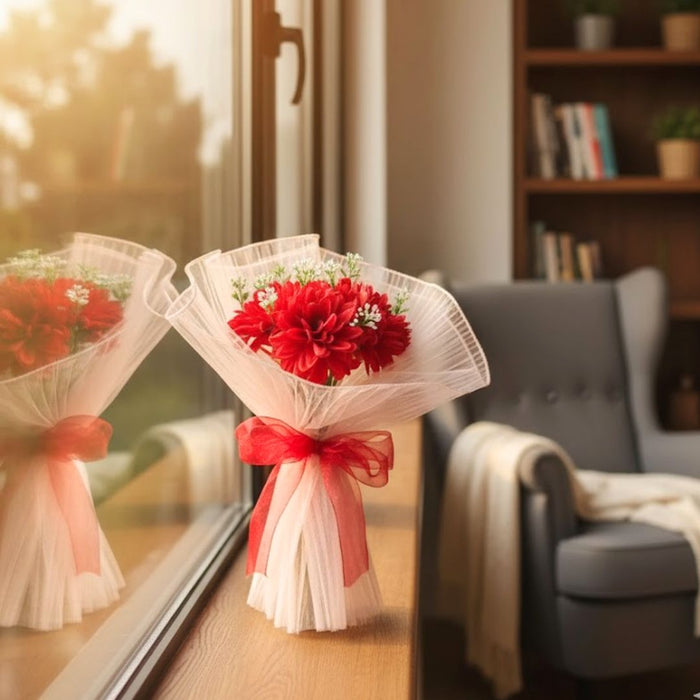 1 pcs Ready to Use Dahlia Bunch Bouquet (size - 11 inch)