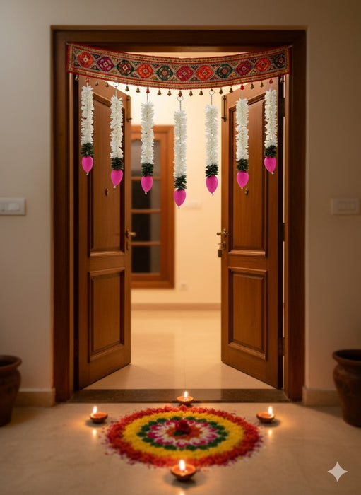 10 Pcs Lotus Ladi | Washable, Affordable Decoration for Diwali, Home & Festive Events