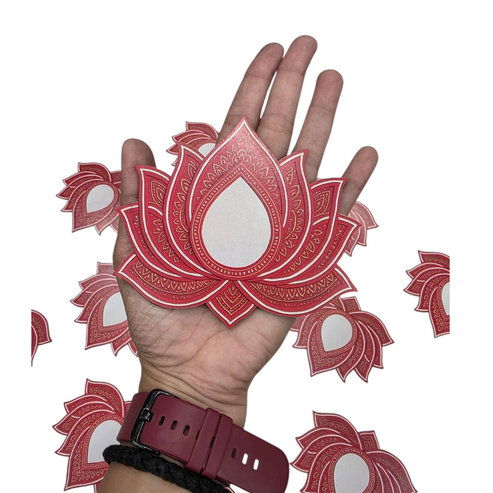 12 Pcs Lotus MDF Cutouts (5 Inch) | BJP Lotus Diwali Decoration | DIY Craft, Wall & Festival Décor