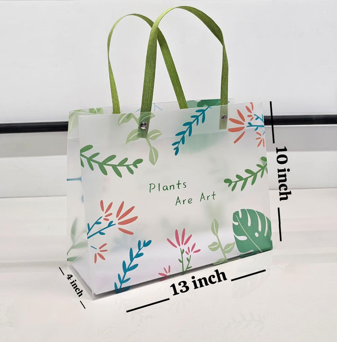 Floral PVC Gift Bags 13x10x4 inch (big)