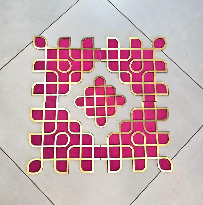 1 Pc Kolam Rangoli 3ft x 3ft [36 inch] – Wedding, Haldi & Mehndi Ceremony Decor