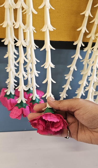 2 Pcs [12 Ladi] Carnation  Rajnigandha , Galgota Long Side Hanging (25 inch) | Home, Diwali & Event Décor