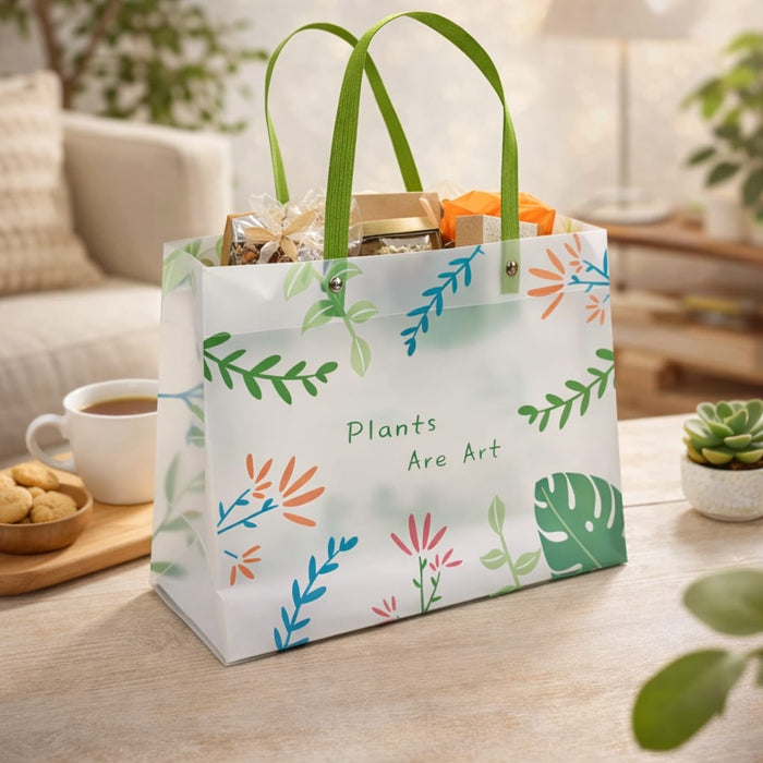 Floral PVC Gift Bags 13x10x4 inch (big)