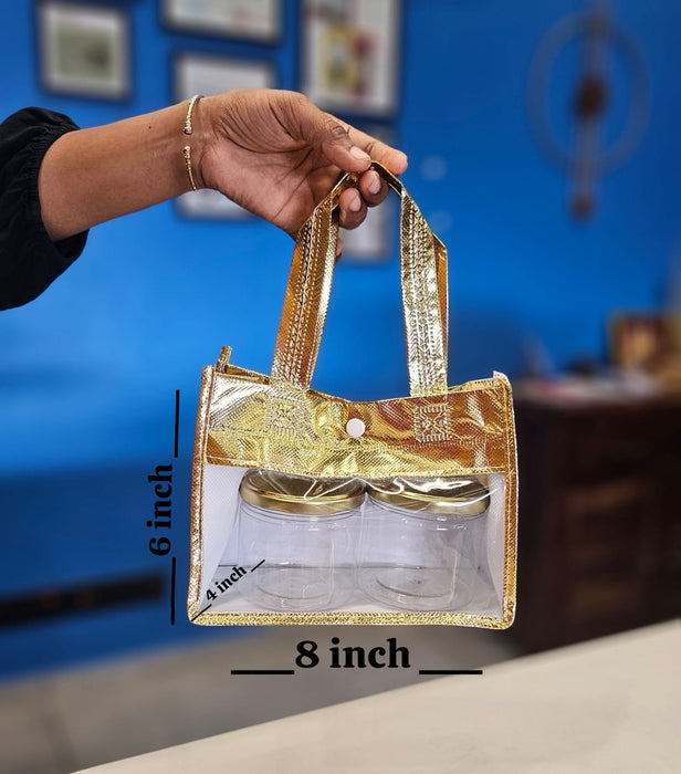 6 pcs.. Golden Transparent Window bag