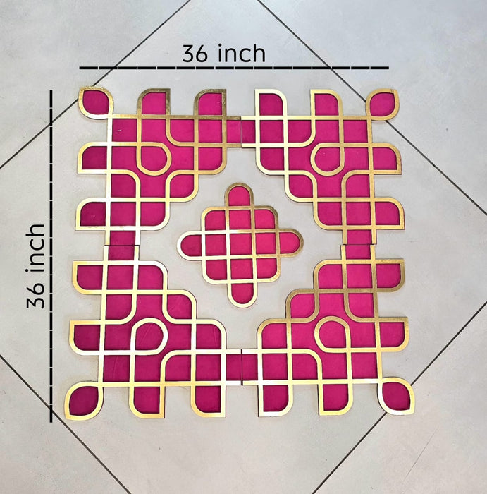 1 Pc Kolam Rangoli 3ft x 3ft [36 inch] – Wedding, Haldi & Mehndi Ceremony Decor