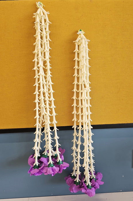 2 Pcs [12 Ladi] Carnation  Rajnigandha , Galgota Long Side Hanging (25 inch) | Home, Diwali & Event Décor