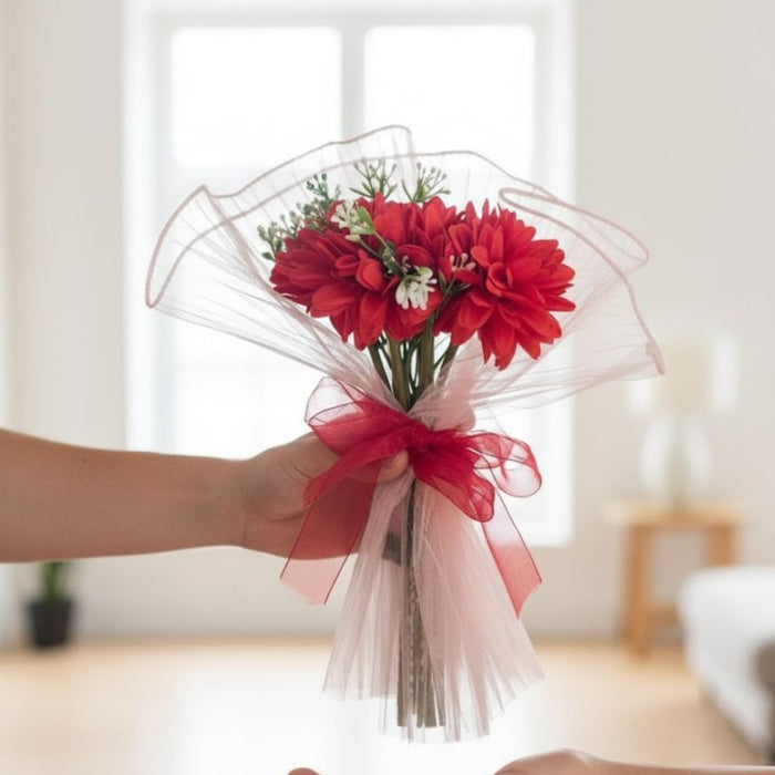 1 pcs Ready to Use Dahlia Bunch Bouquet (size - 11 inch)