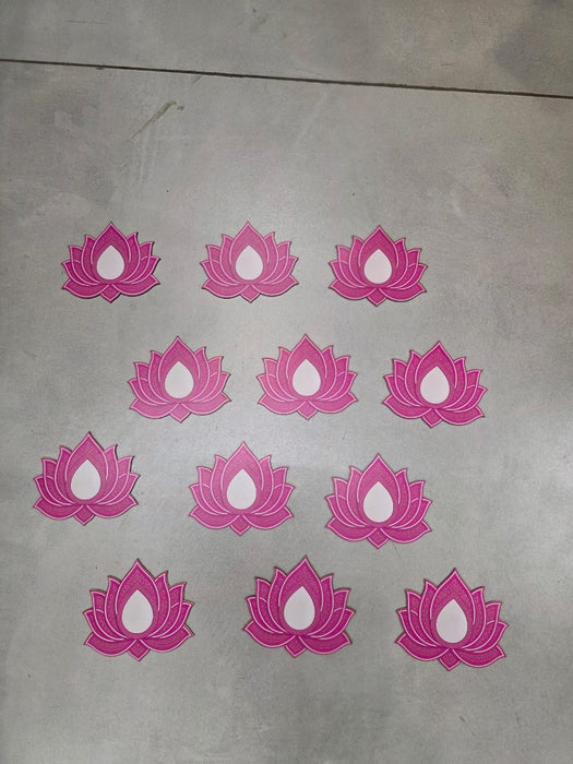 12 Pcs Lotus MDF Cutouts (5 Inch) | BJP Lotus Diwali Decoration | DIY Craft, Wall & Festival Décor