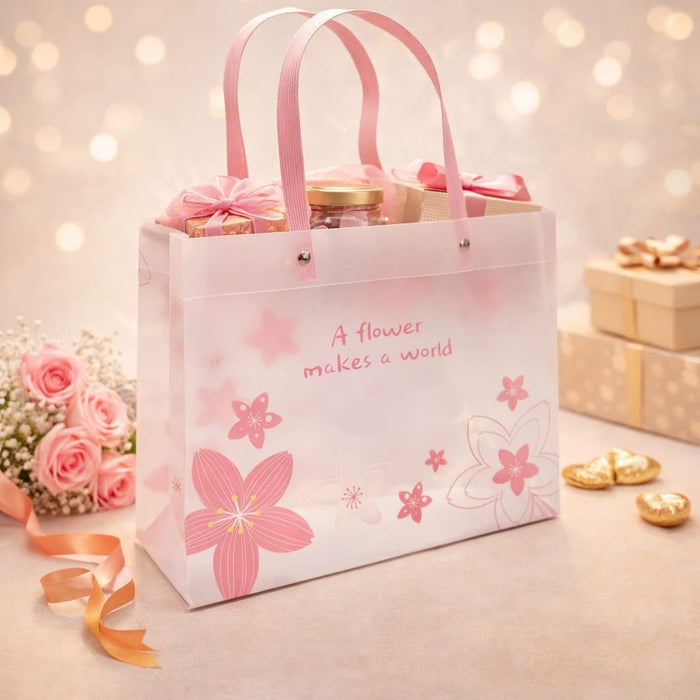 Floral PVC Gift Bags 8×10×4 inches