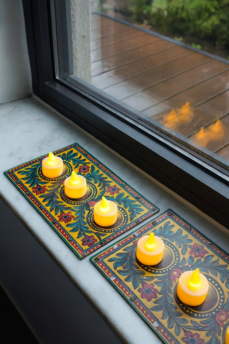 Pack of 2 India’s First 3D Tea Light | With Free 6 Candles & DIY Mirror Kit (Glue Included)