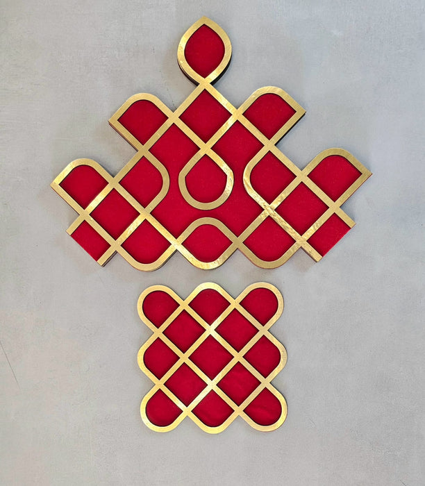 1 Pc Kolam Rangoli 3ft x 3ft [36 inch] – Wedding, Haldi & Mehndi Ceremony Decor