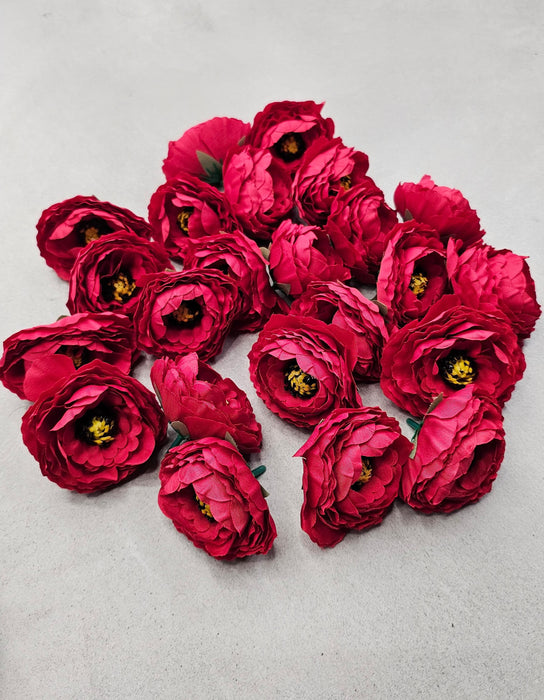 12 Pcs Silk Rose Flower for Gifting, Home, Mandir Pooja Table, Cake Decor, Bouquet Making, Backdrop, DIY Art Craft