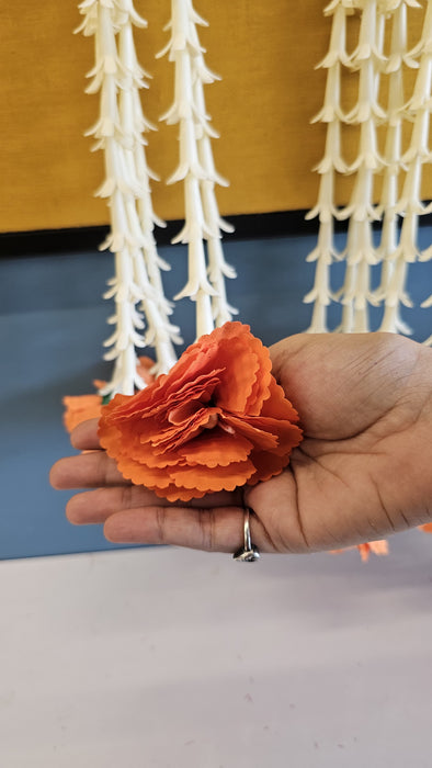 2 Pcs [12 Ladi] Carnation  Rajnigandha , Galgota Long Side Hanging (25 inch) | Home, Diwali & Event Décor