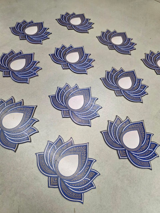 12 Pcs Lotus MDF Cutouts (5 Inch) | BJP Lotus Diwali Decoration | DIY Craft, Wall & Festival Décor
