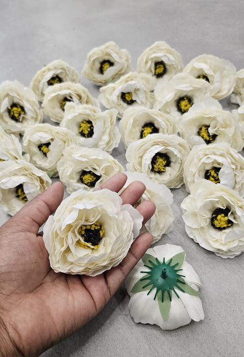 12 Pcs Silk Rose Flower for Gifting, Home, Mandir Pooja Table, Cake Decor, Bouquet Making, Backdrop, DIY Art Craft