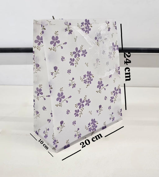 Floral Print Gift Bags with Ribbon Handle -19.5 x 24.5 x 9.5 cm