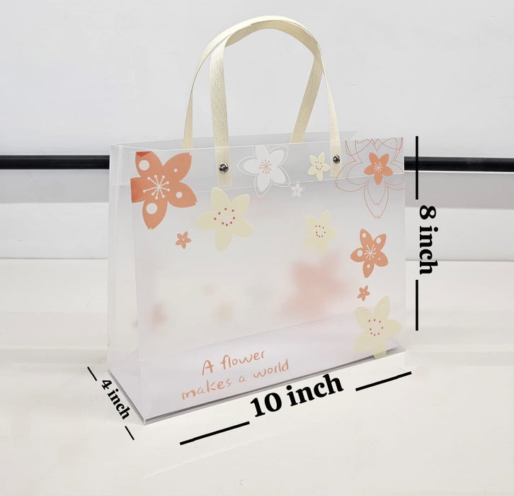 Floral PVC Gift Bags 8×10×4 inches