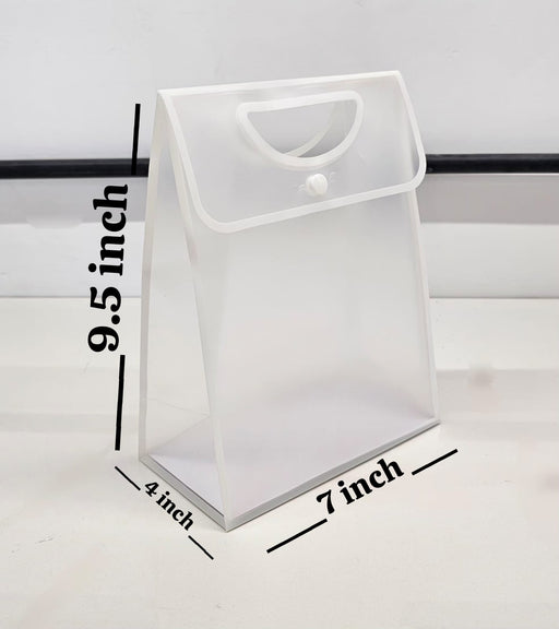 Translucent Gift Bag with Handle (18 x 23 x 13 CM) | Premium Semi Transparent Carry Bag for Gifts, Hampers, Wedding Return Gifts, Birthday & Festive Packing
