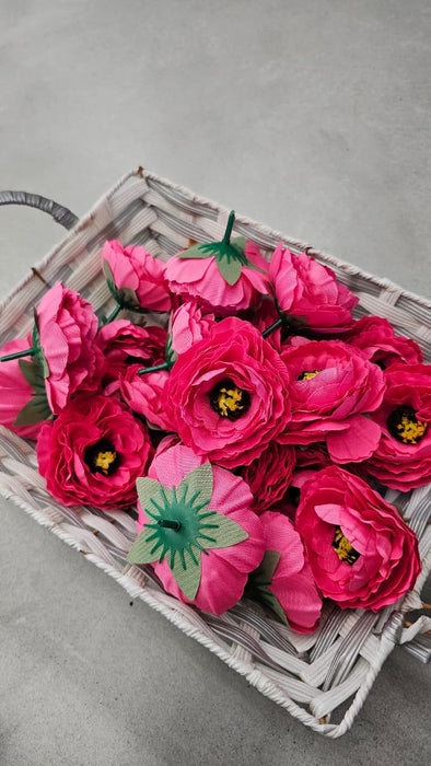 12 Pcs Silk Rose Flower for Gifting, Home, Mandir Pooja Table, Cake Decor, Bouquet Making, Backdrop, DIY Art Craft