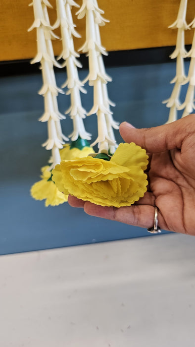 2 Pcs [12 Ladi] Carnation  Rajnigandha , Galgota Long Side Hanging (25 inch) | Home, Diwali & Event Décor