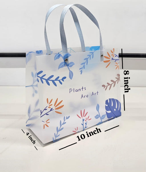 Floral PVC Gift Bags 8×10×4 inches [25.5 x 20 x 9.5 cm ]