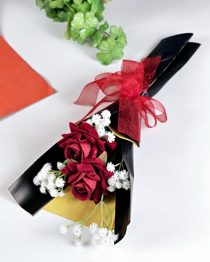 Ready to use Bouquet Artificial Flower White BabysBreath & Sunflower Gypsy Wrapped for Best Wishes,Gifting,Housewarming,Wedding,Office,Welcoming, Surprice,Gift for her/him Birthday,Anniversary