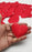 50 Pcs Red Satin Heart Patch Perfect for Him Her Valentine's day wedding New year Birthday Annivesary Mother's day Bridal shower Party Decor Romantic Art craft Clothing Table Decor