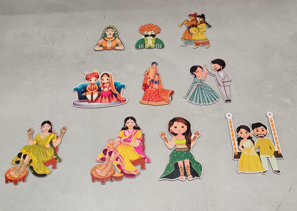 10 pcs Marriage/shadi cutout collection (random design)