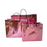 SATYAM KRAFT Medium Size shiny PINK(28X32X11 cm) Foil PVC Bags With Handle Gift Paper bag, Carry Bags, gift For Valentine Gifting, marriage Return Gifts, Birthday, Wedding, Party, Season's Greetings