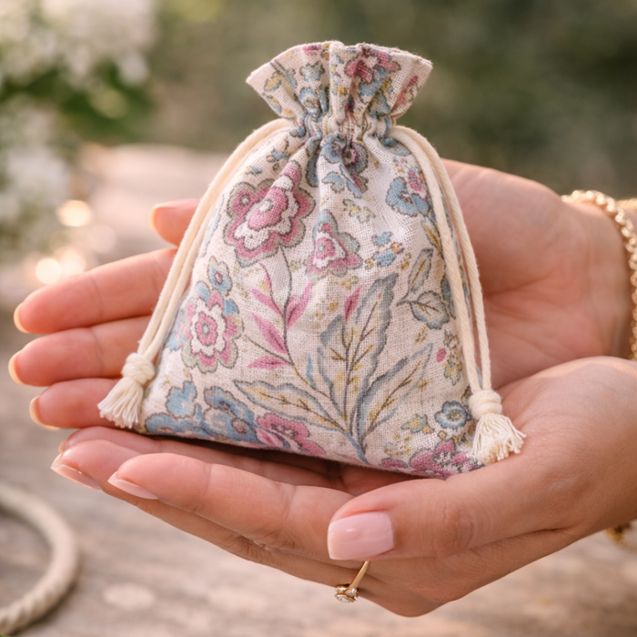 Drawstring Mini stylish Storage Potli pouches for Small Jewelries, Money, Paper Notes Women Wallet, Gift Bags, Christmas return gift