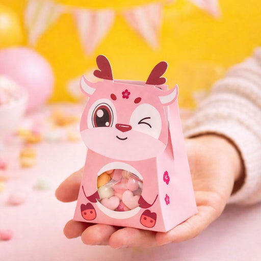Pink Deer Animal Shape Folding Storage Paper Box, Perfect for Packing Chocolate, Dry Fruits, Birthday, Engagement, Return Gift, Baby Shower, Festivals